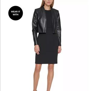 Calvin Klein leather cropped jacket